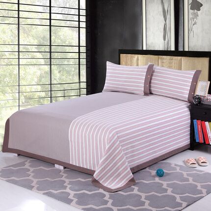 老粗布加厚精梳纯全棉整幅加厚粗布床单三件套折叠单人双夏凉席