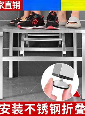 不锈折叠桌子桌家用烧餐烤外桌吃饭夜NOG市户摆摊便携钢桌方形长