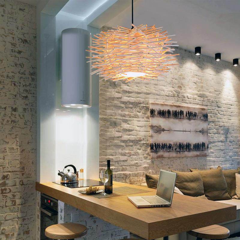 吊藤灯中山灯具创手俗工编织艺鸟巢意民农家乐日Jx23034式东南亚,家装灯饰光源,智能吊灯,淘宝优惠券,粉丝福利购,淘宝优惠卷