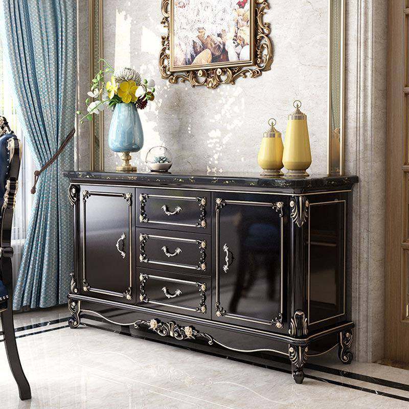 欧式大理石餐边柜实木茶柜隔柜餐厅断储物柜客1505-1厅玄关柜水酒