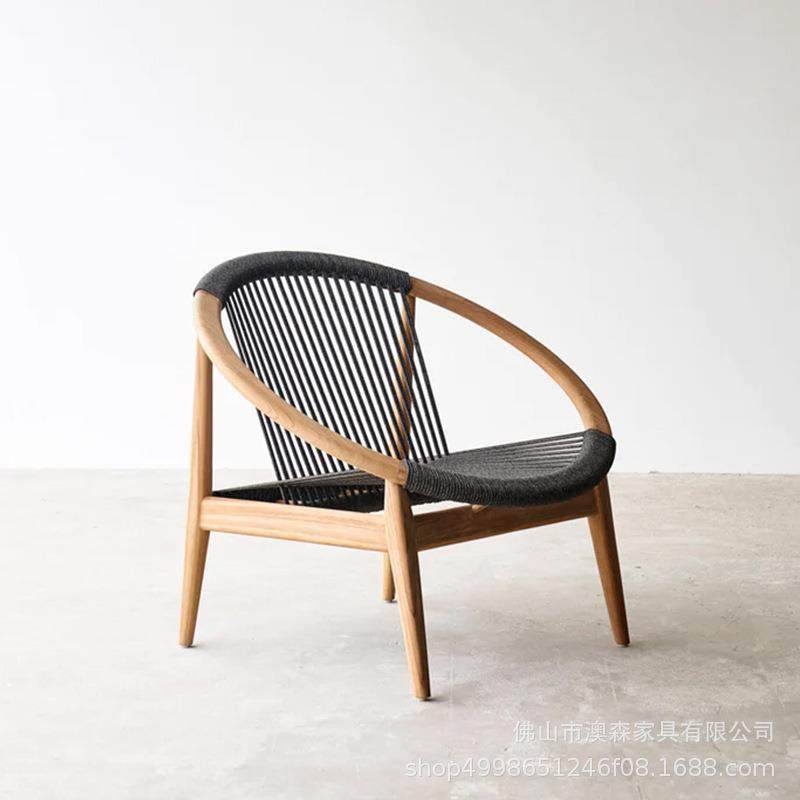 户外藤沙发休露天别墅花园家292民宿编酒店阳台闲实木单人沙发椅