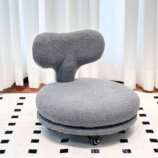 懒人沙发椅单人地上坐垫儿童榻榻米座椅羊绒靠背小椅子坐墩旋转凳