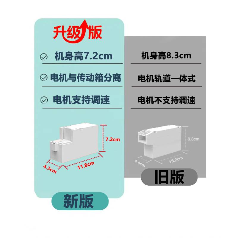 新品电动窗帘轨道分体式小电机 智能静音全自动隐藏式电机套装