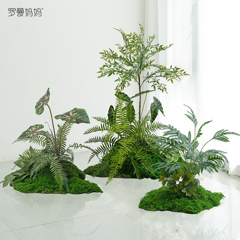 仿真绿植造景小型景观楼梯下走廊角落橱窗隔断落地假植物装饰布置