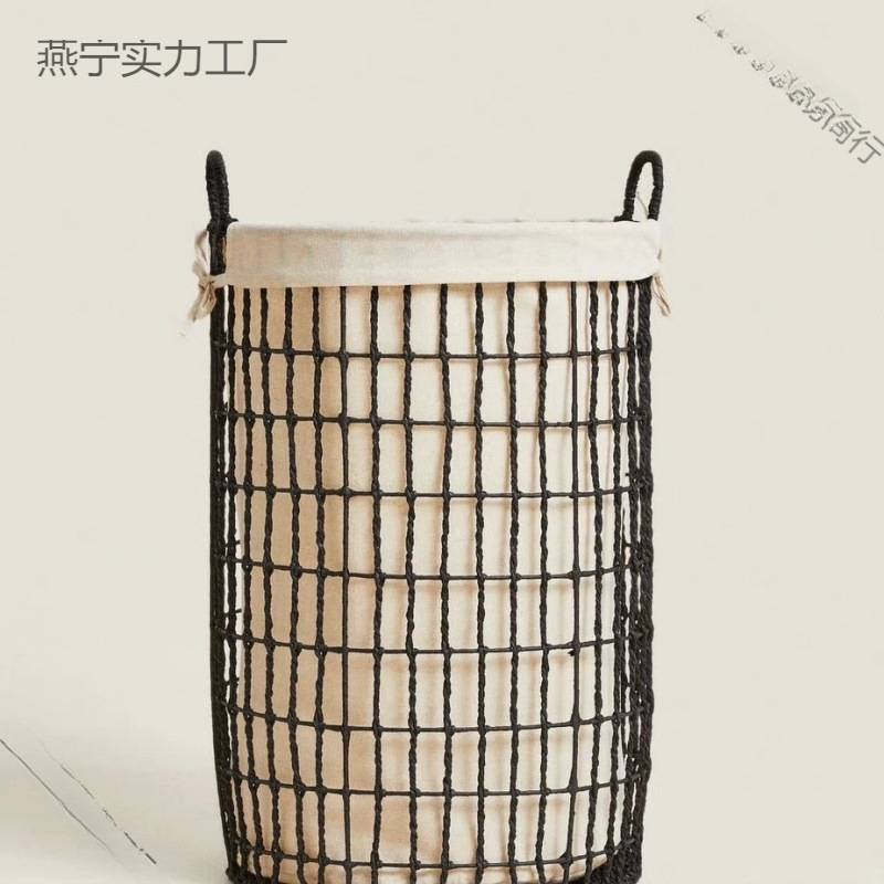 脏衣服收纳筐脏衣篓家用脏衣篮收纳桶浴室编织洗衣篮轻奢日式