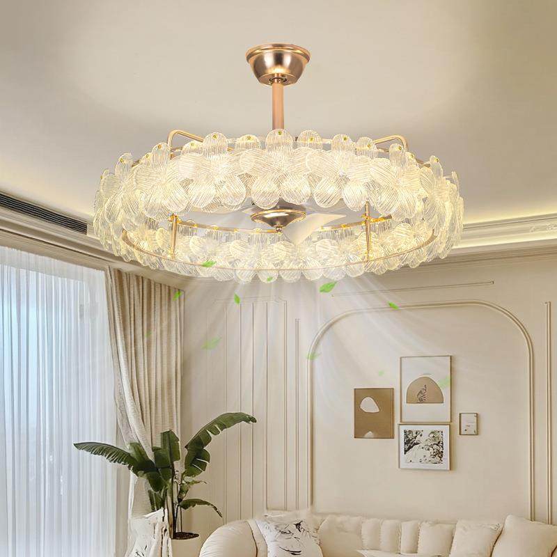 202年新款轻奢5水晶风扇灯家用客厅吊扇约灯扇现代简餐厅45电风一,家装灯饰光源,风扇灯,淘宝优惠券,粉丝福利购,淘宝优惠卷