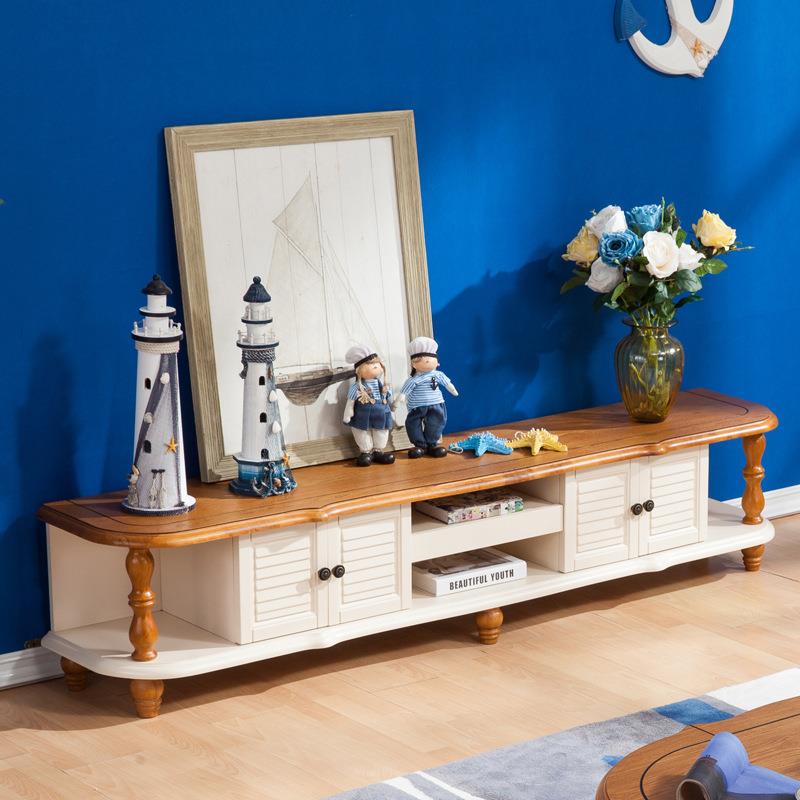 地中海实电视柜茶几组合STK009美式乡村小型客式厅简户约欧田园木