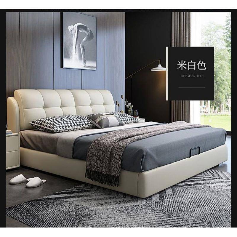 轻奢实木皮床包床18x2米主卧软.大床家用双人床出租WTH房.15m单人