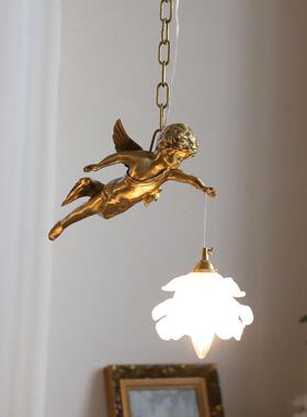 法中古XL-D0512全铜Angel吊灯阳台卧室t餐厅欧美古典Vin床age天使