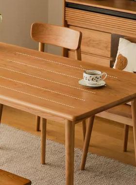 餐桌家形用饭桌现代简约小实户型木樱桃木餐ZER桌椅搭组合长方配