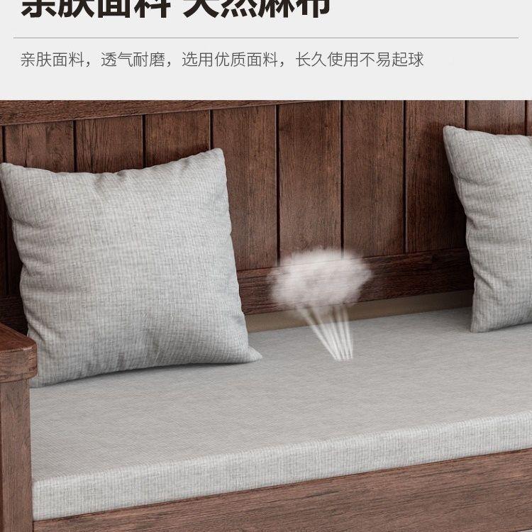 全木沙发椅长椅靠XEW背椅出房阳台休实小户型客厅三人单租双人闲