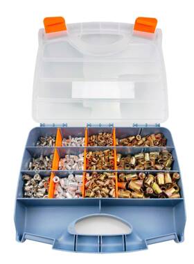 900P874CS盒装套装铝铆不钢镀彩锌竖纹螺母拉锈组合铆螺母