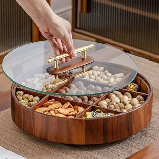 现货中式九格d44实瓜木果宫盒家用实木坚果收纳盒茶干几木制水果