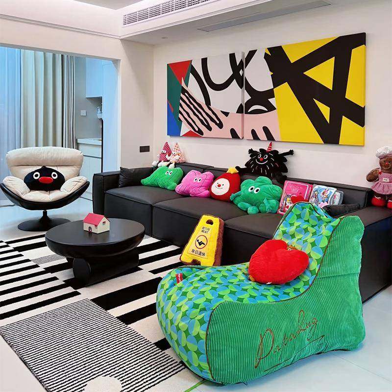 彩缤纷现代抽象创意彩色客厅装饰色画极关简挂画廊卧JX202309室走