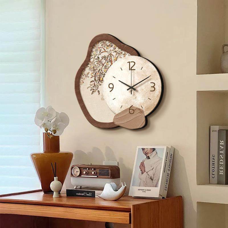 中古时钟钟挂墙客厅HLH-2503复古感小挂家用新中式创意风餐厅墙上