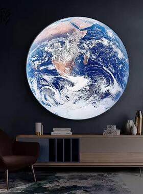 入户玄月关装饰画LED灯圆球形现代简约画走廊过道HM-006挂轻奢晶