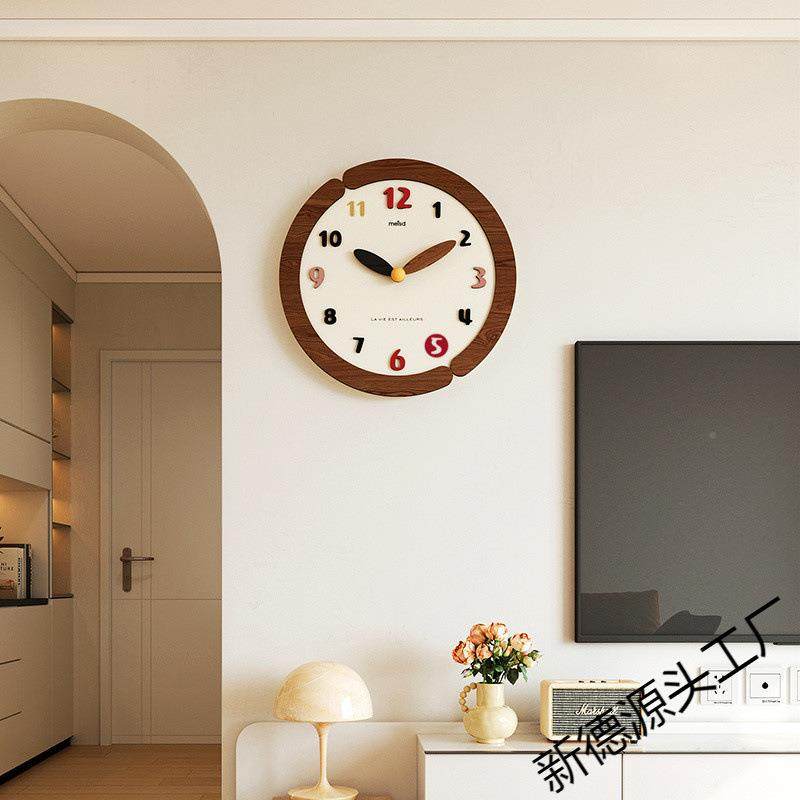 l1美世达奶油风钟表挂s钟客厅家用打孔现代6AHjnrii简意约网红创