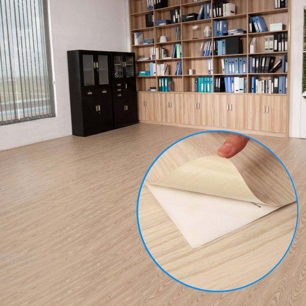 新款磨客加厚PVC木纹地板贴自粘耐地贴EYS卧室厅阳台现代简约