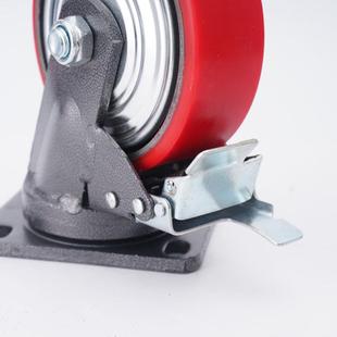 磨轮通用耐轮带刹车脚轮定向超重型子聚轮941氨酯pu轮