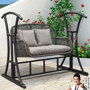 紫叶户外秋千摇椅庭院室外铝合金秋千椅阳台休闲花园家用荡秋千