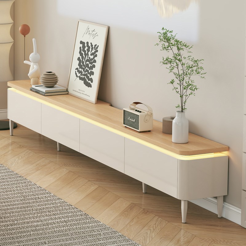 原木奶油风落地电视柜客厅家用茶几组E合小户型现代简约2025新款