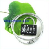 锁头行李小挂锁旅行锁子锁头 挂锁箱包密码 钢丝绳密码 锁3位密码