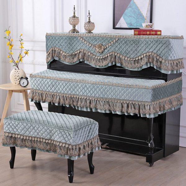 现简约钢琴罩半罩欧式布艺钢琴防尘罩全包免摘钢琴套钢琴凳罩套,居家布艺,酒瓶套,淘宝优惠券,粉丝福利购,淘宝优惠卷