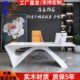 白色钢琴烤漆老板桌办公桌总裁桌大班台现代简约经理主管桌椅组合