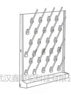 实验室塑料滴水架 灰色 52杆 70*55*12cm 单面可调滴水架试剂架