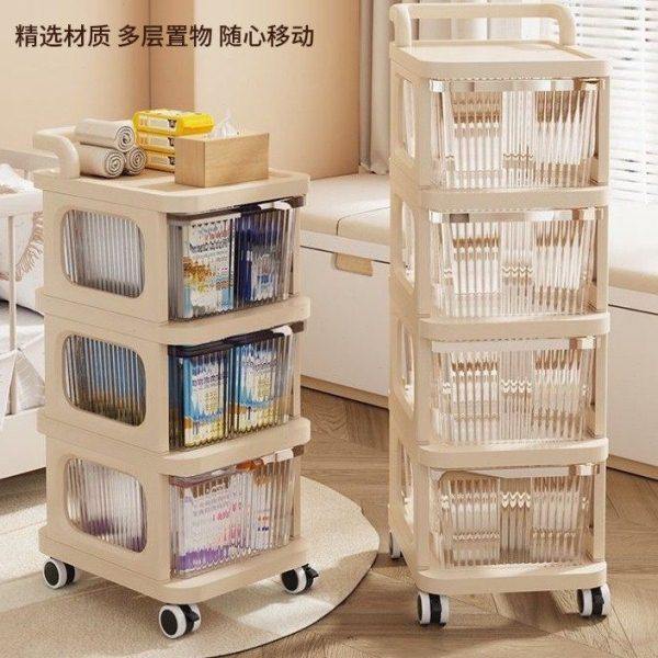 可移动书架多层收纳架书本收纳神器小推车置物架阅读带轮简易书柜,收纳整理,书桌收纳置物架,淘宝优惠券,粉丝福利购,淘宝优惠卷