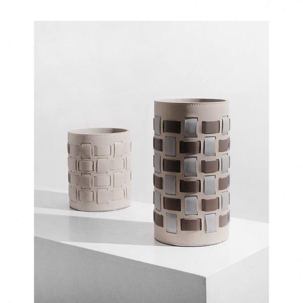 现代轻奢皮质编织格子花器样板房客厅茶几餐厅花艺花瓶装饰摆件,鲜花速递/花卉仿真/绿植园艺,花瓶,淘宝优惠券,粉丝福利购,淘宝优惠卷