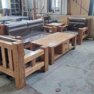 帝邦木业超大料老榆木实木沙发卯榫结构适合多种户型商用办公家具