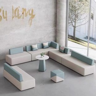 简约现代休息区前台接待门店商场大厅商务培训机构售楼处休闲沙发