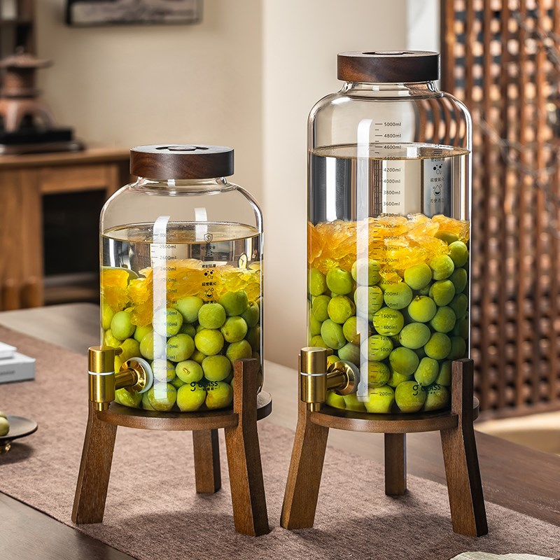 青梅泡酒b玻璃瓶带龙头专用高档密封酿酒罐玻璃空瓶存酒容器酒坛