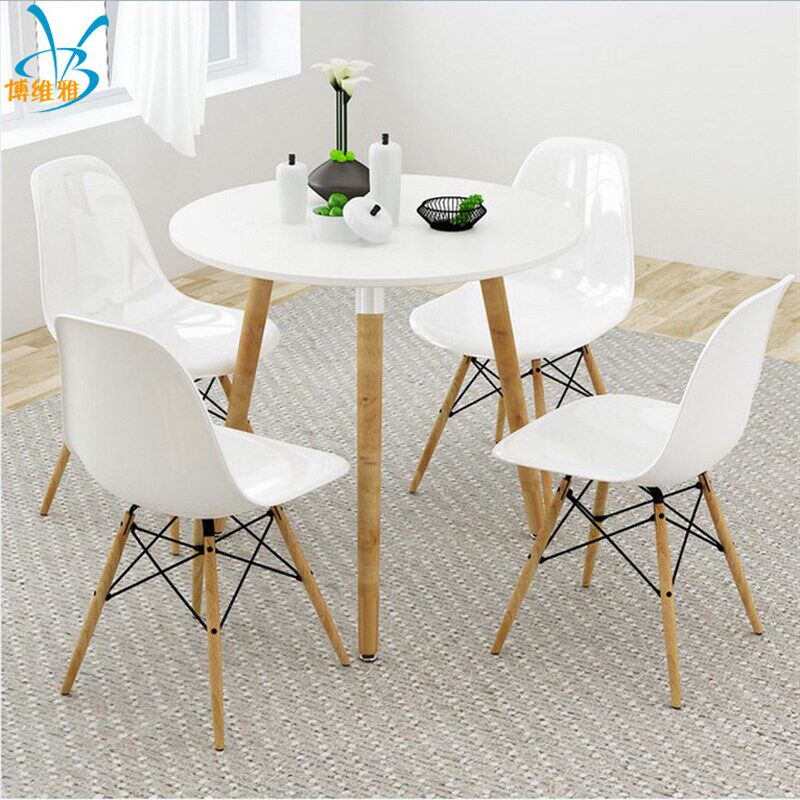 办公家具洽谈桌椅组合休闲接待会客影楼实木圆 售楼处桌椅