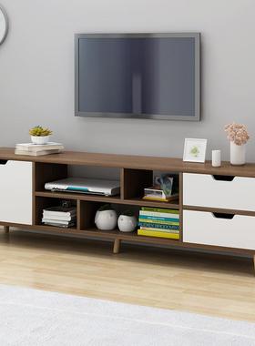 电柜视木小户型代简约北现欧卧室客厅家用实木腿茶几65381实电视