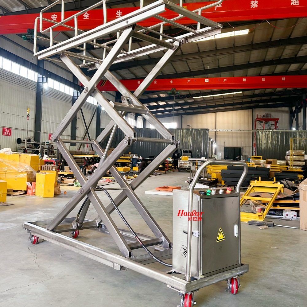 HOULAR电动304不锈钢尸体升降车棺材用升高搬运升降平台车,搬运/仓储/物流设备,立体仓库设备,淘宝优惠券,粉丝福利购,淘宝优惠卷