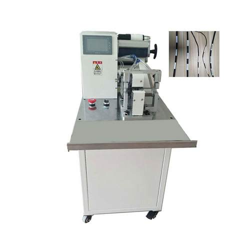 线材贴标机全自动专用电线对折机数据线对折贴标插头线对折标签机