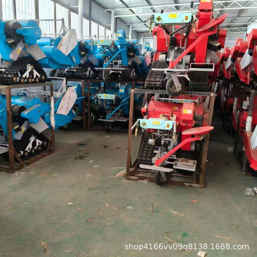 手推水稻联合收割机 割幅1米小地块收割脱粒一次完成 稻谷收割机