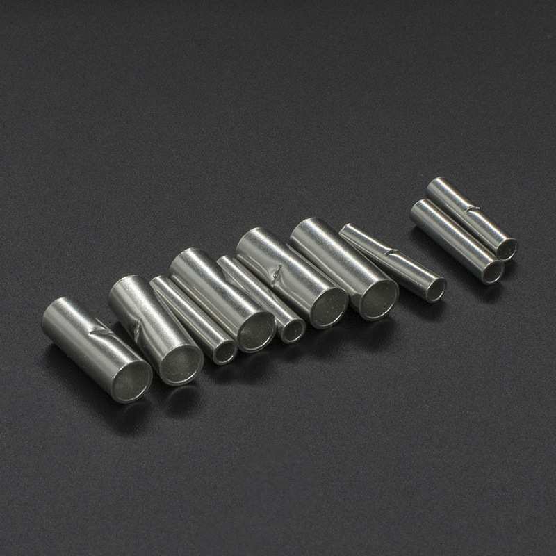 CJH冷压端子BN8紫铜500个中间裸接头接线端子头铜鼻子铜管TL型