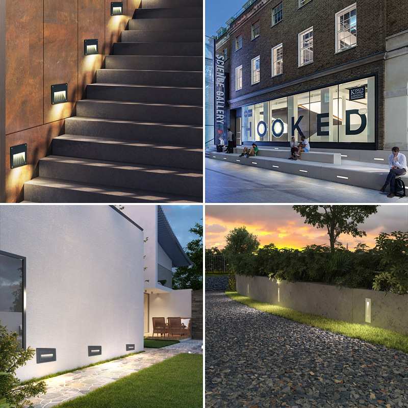 地脚灯LED嵌入式壁灯别墅户外防水景观庭院灯墙角灯楼梯台阶灯