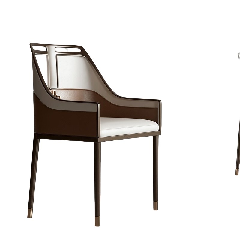 新中式实木餐椅家用餐桌椅中古椅C子轻奢高级靠背椅餐厅茶桌椅新