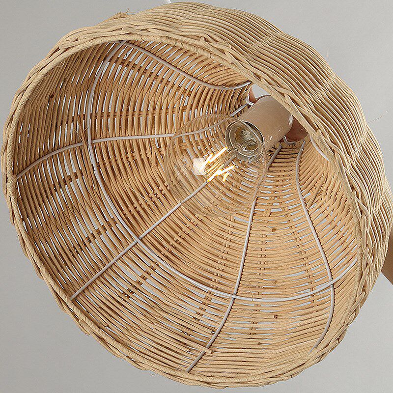 田园藤艺灯具酒店茶楼吊灯客厅书房日式创意玄关藤编吊灯