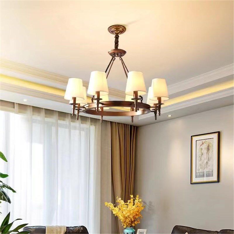 美式乡村简约欧式客厅主灯大户型餐厅卧室复古风铁艺大气美式吊灯