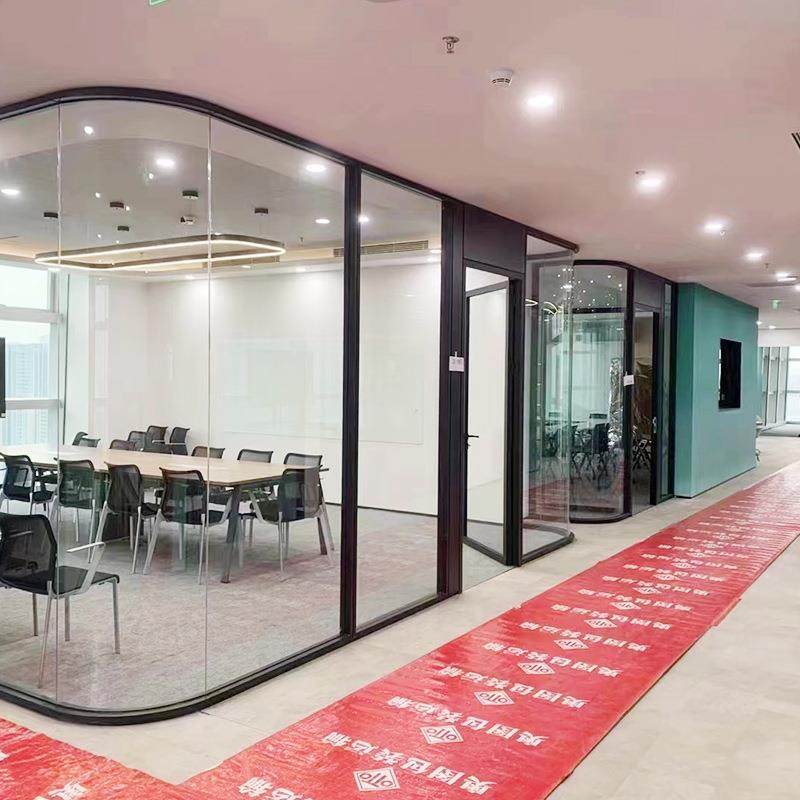 家现代客办公室/屏玻璃隔断墙风简易磨砂钢化玻璃家用厅单面隔厂
