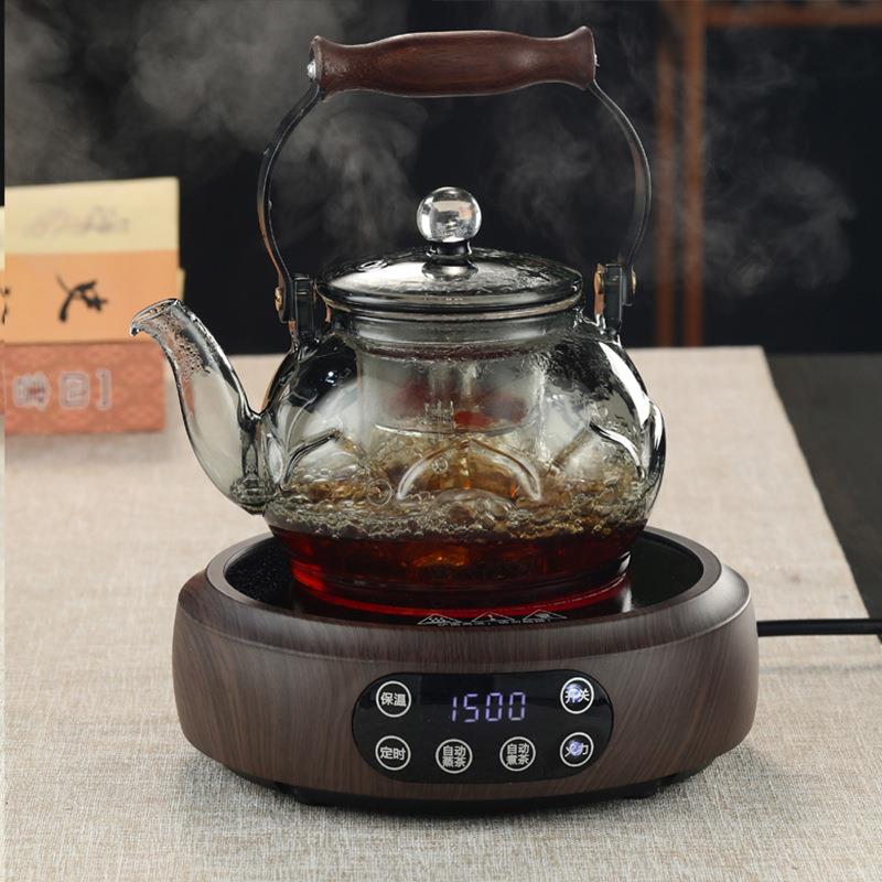 围炉煮高硼茶硅玻璃莲华壶烧水蒸煮壶莲茶壶茶水分离煮茶器泡茶华