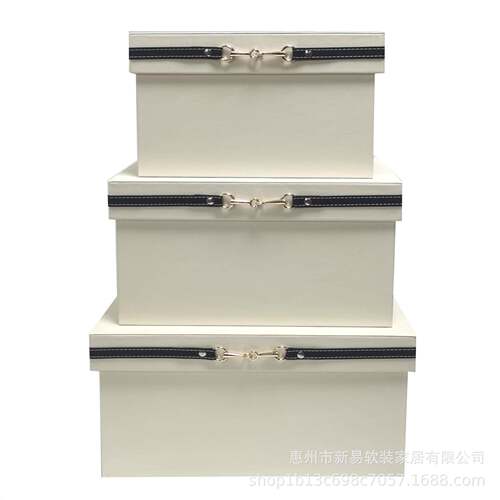 样板衣帽间纳箱工艺摆件皮间质装饰盒理整箱家用轻奢储物箱收XY01