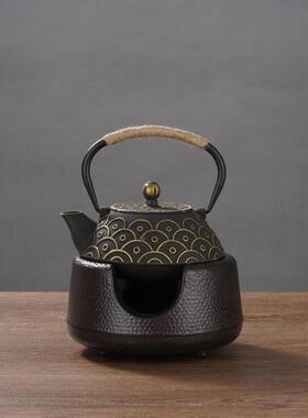 牡丹铁壶铁煮茶壶生铁MD-02茶壶纯铸手工老生铁壶泡茶壶茶具