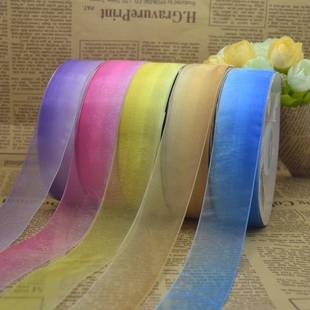 纱LJ001雪带52m5m 38mm色渐EFG变色雪纱带