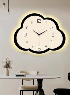 奶油风云朵挂厅DK502钟客厅餐表祥云创意钟装饰画家用约电子时钟
